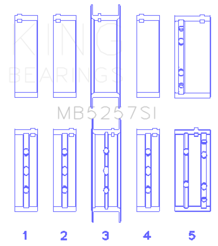 King Engine Bearings General Motors 379/V8 Ohv (Size +0.75mm) Main Bearing Set