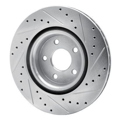 R1 Concepts R1 07-10 Chevrolet COBALT Front Left Drilled & Slotted Silver Brake Rotor