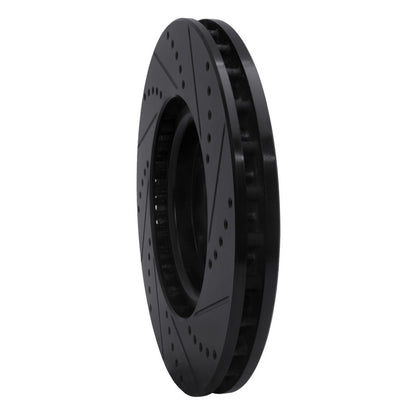 R1 Concepts R1 03-06 Mitsubishi Lancer Front Left Drilled & Slotted Black Brake Rotor