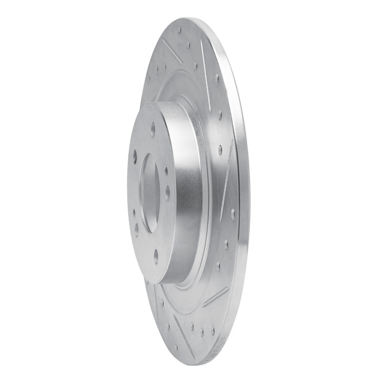 R1 Concepts R1 13-25 Mitsubishi Outlander PHEV Rear Right Drilled & Slotted Silver Brake Rotor