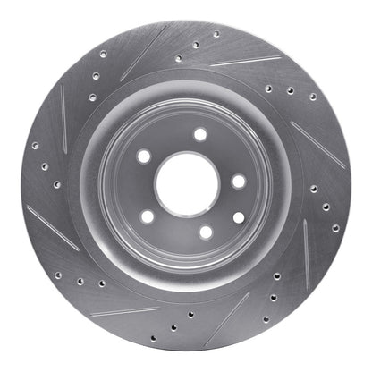 R1 Concepts R1 09-20 Nissan 370Z Rear Right Drilled & Slotted Silver Brake Rotor