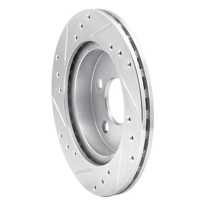 R1 Concepts R1 93-98 Ford Thunderbird Rear Right Drilled & Slotted Silver Brake Rotor