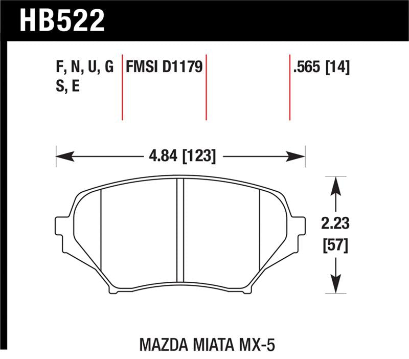Hawk Performance Hawk 2006-2006 Mazda MX-5 Miata Club Spec HPS 5.0 Front Brake Pads