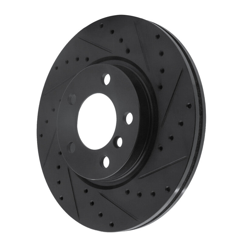 R1 Concepts R1 11-16 Mini Cooper Paceman Front Right Drilled & Slotted Black Brake Rotor