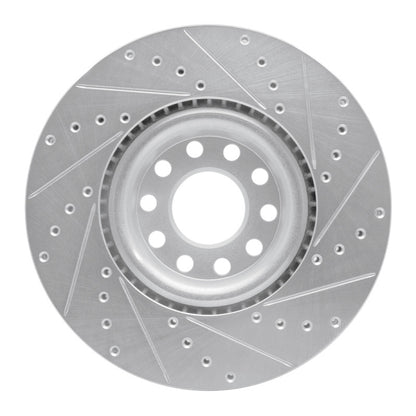 R1 Concepts R1 99-04 Audi A6 Quattro Front Left Drilled & Slotted Silver Brake Rotor