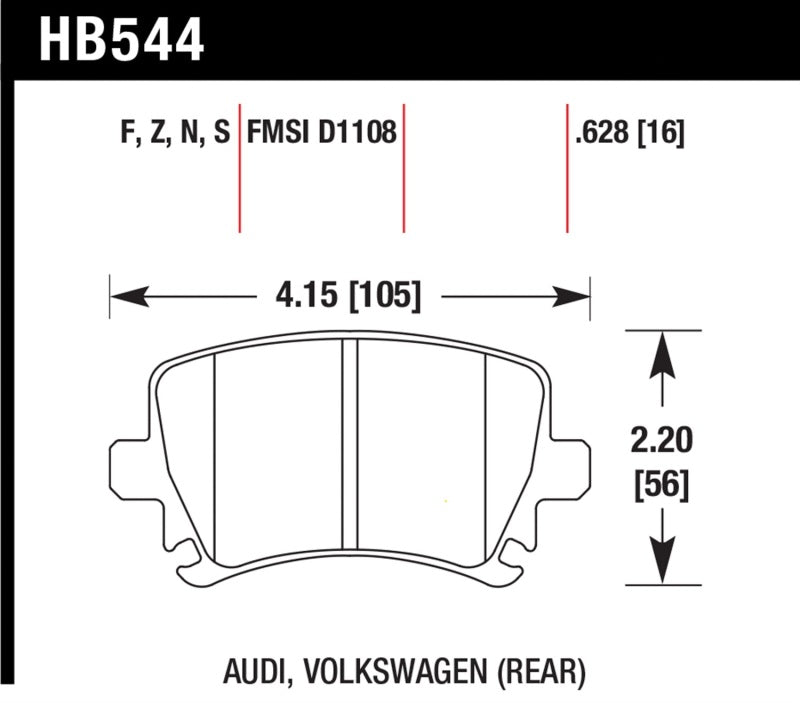 Hawk Performance Hawk Audi A3 / A4 / A6 Quattro HPS Rear Brake Pads