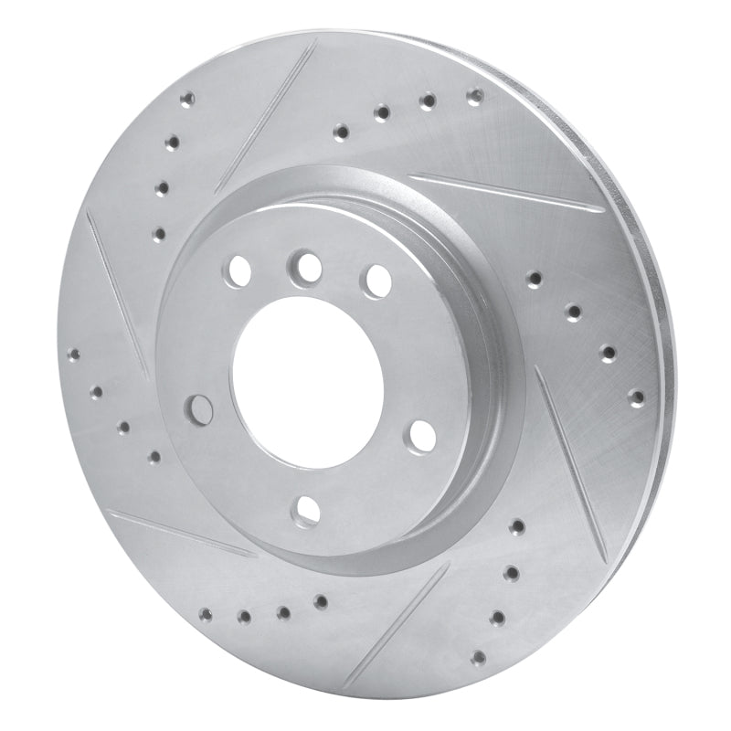 R1 Concepts R1 95-02 BMW Z3 Right Front Drilled & Slotted Silver Brake Rotor