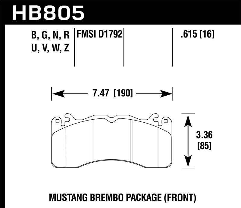 Hawk Performance Hawk 15-17 Ford Mustang Brembo Package DTC-60 Front Brake Pads