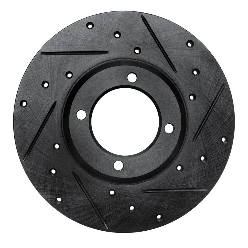 R1 Concepts R1 79-81 Toyota Celica Front Right Drilled & Slotted Black Brake Rotor