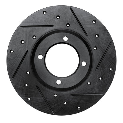 R1 Concepts R1 79-81 Toyota Celica Front Right Drilled & Slotted Black Brake Rotor