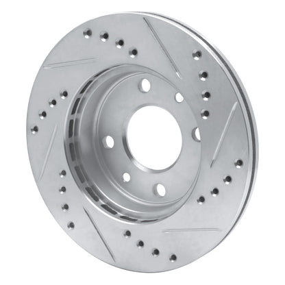 R1 Concepts R1 83-85 Renault R18I Front Left Drilled & Slotted Silver Brake Rotor