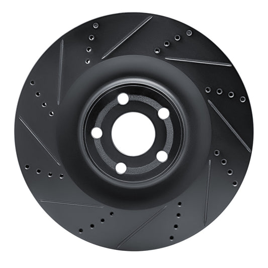 R1 Concepts R1 21-25 Ford Mustang Mach-E Front Left Drilled & Slotted Black Brake Rotor