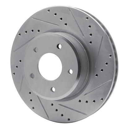 R1 Concepts R1 05-06 Pontiac GTO Front Right Drilled & Slotted Silver Brake Rotor