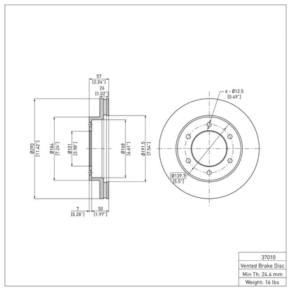 DFC 01-04 Honda Passport Front Brake Rotor