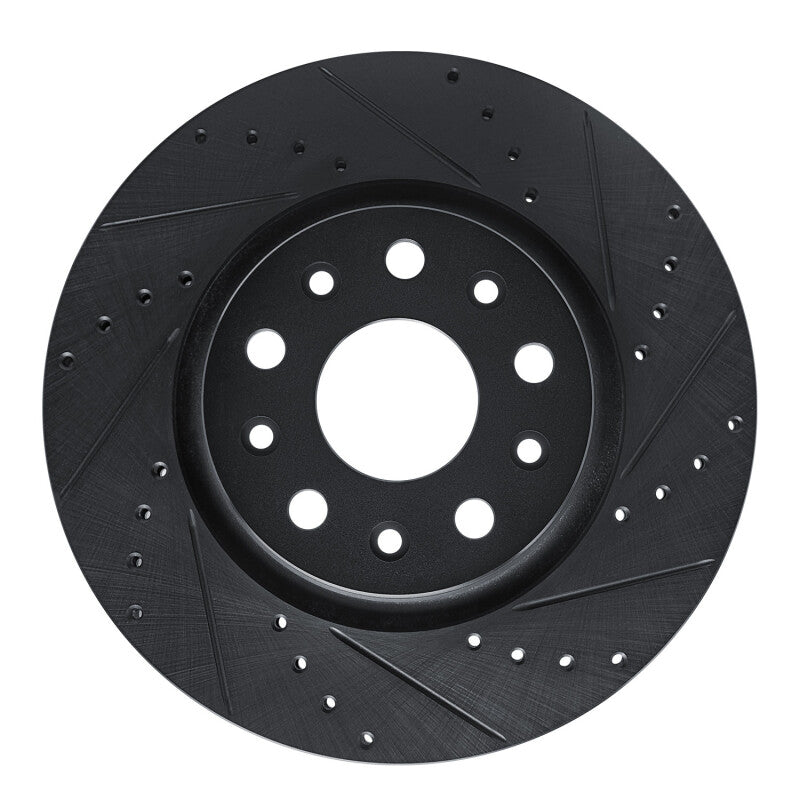 R1 Concepts R1 18-25 Jeep Gladiator Front Right Drilled & Slotted Black Brake Rotor