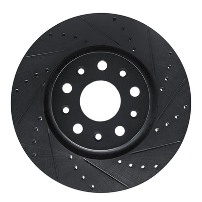 R1 Concepts R1 18-25 Jeep Gladiator Front Right Drilled & Slotted Black Brake Rotor