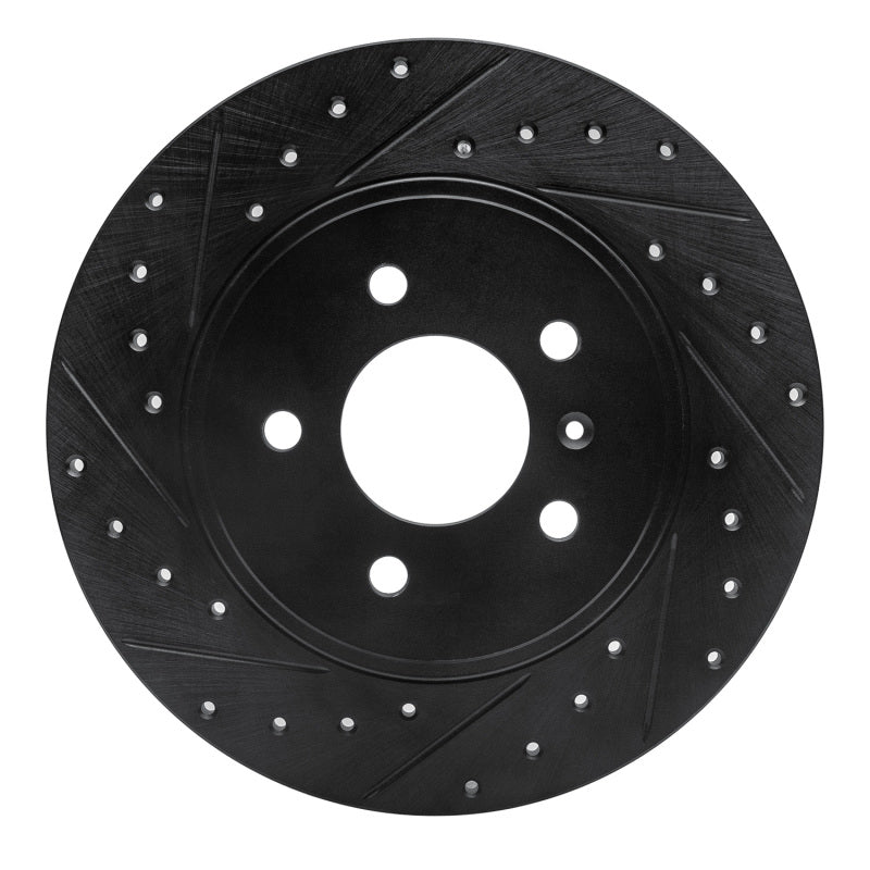 R1 Concepts R1 05-05 Buick Terraza Rear Left Drilled & Slotted Black Brake Rotor