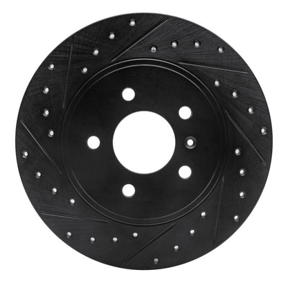 R1 Concepts R1 05-05 Buick Terraza Rear Left Drilled & Slotted Black Brake Rotor