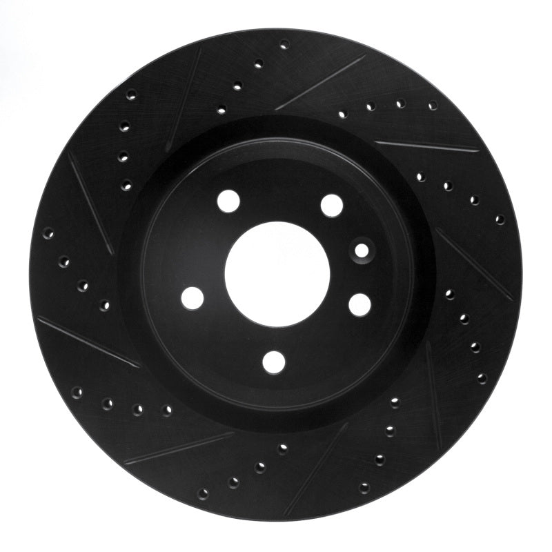 R1 Concepts R1 11-19 Ford Flex Front Left Drilled & Slotted Black Brake Rotor