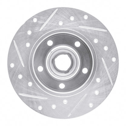 R1 Concepts R1 92-98 Volkswagen Golf Rear Right Drilled & Slotted Silver Brake Rotor