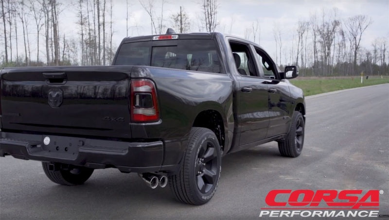CORSA Performance Corsa 19-24 Ram 1500 5.7L Crew Cab w/57in or 76in Bed Cat-Back Single Side Exit 4in PolishedDual Tip