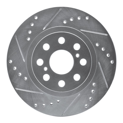 R1 Concepts R1 00-05 Toyota MR2 Spyder Rear Left Drilled & Slotted Silver Brake Rotor