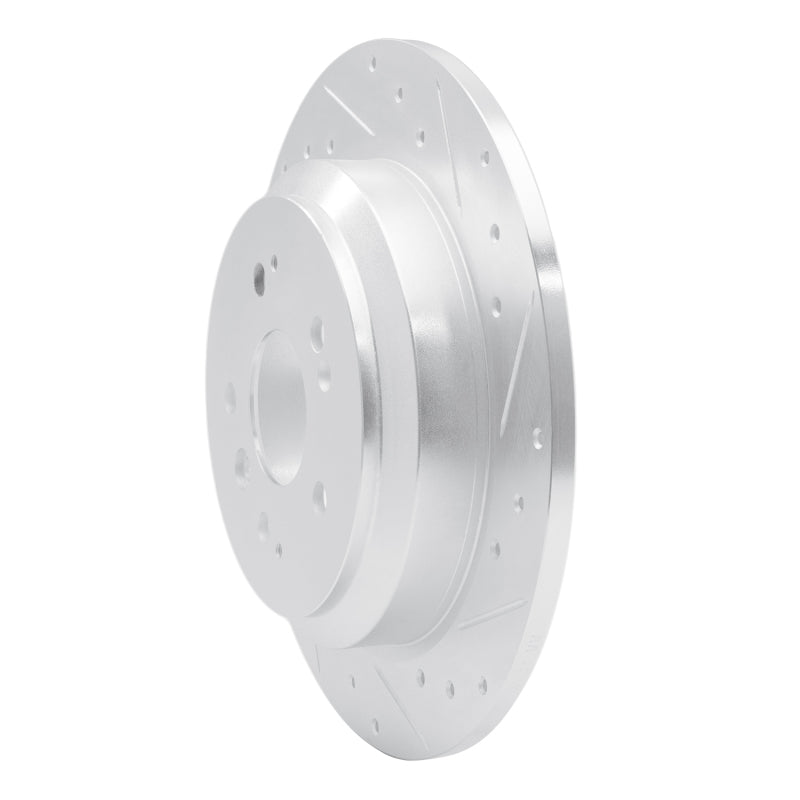 R1 Concepts R1 16-25 Honda Ridgeline Rear Right Drilled & Slotted Silver Brake Rotor