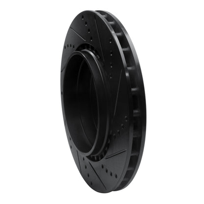 R1 Concepts R1 04-07 Volvo V70 Rear Left Drilled & Slotted Black Brake Rotor