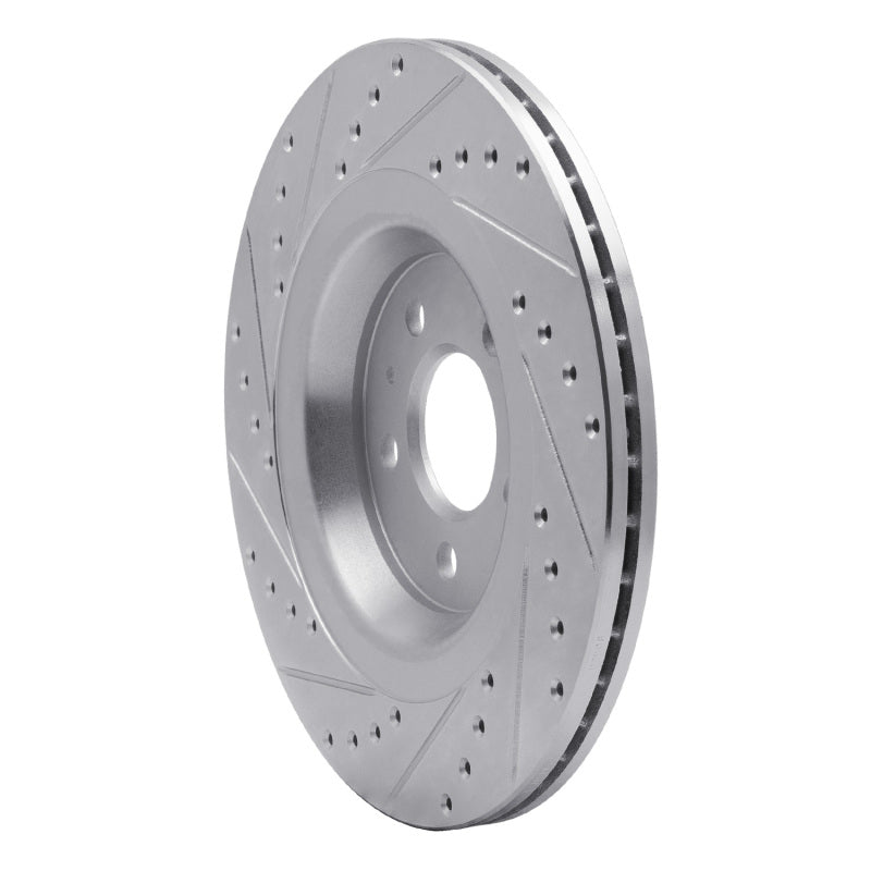 R1 Concepts R1 2008-2025 Audi A6 Quattro Rear Right Drilled & Slotted Silver Brake Rotor