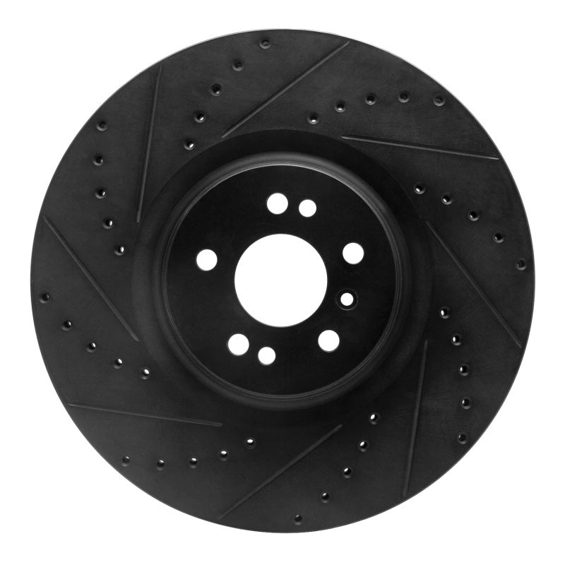 R1 Concepts R1 07-09 Mercedes-Benz GL320 Front Left Drilled & Slotted Black Brake Rotor
