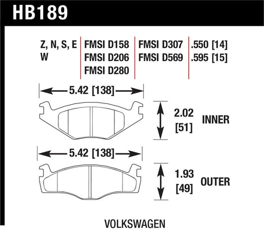 Hawk Performance Hawk Blue 9012 Brake Pads Volkswagen