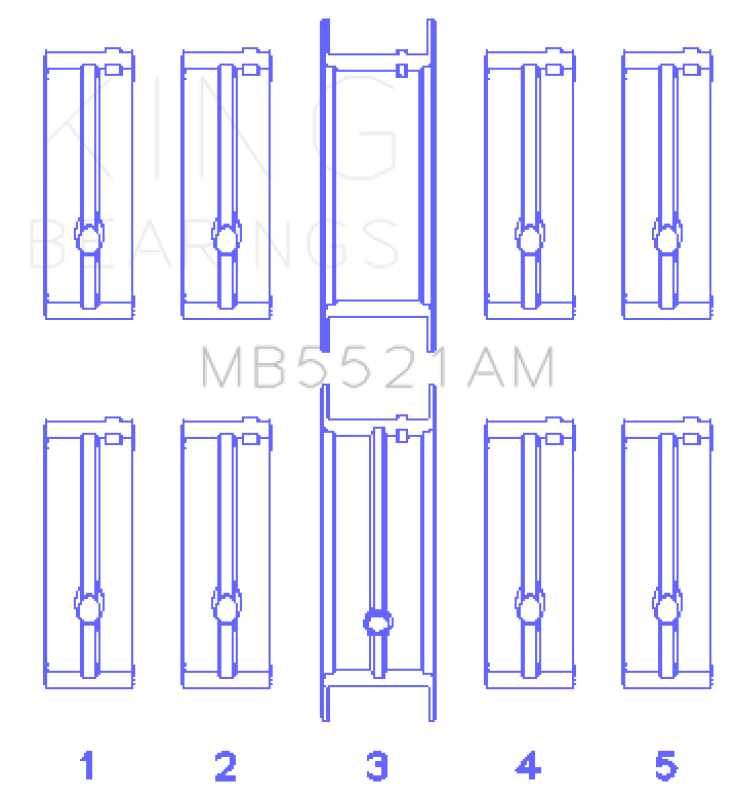 King Engine Bearings Chrysler 2.2 (Size +1.0mm) Main Bearing Set