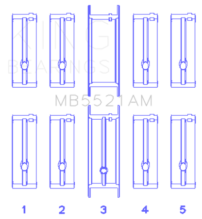 King Engine Bearings Chrysler 2.2 (Size +1.0mm) Main Bearing Set
