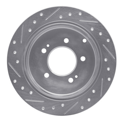 R1 Concepts R1 06-09 Hyundai AZERA Rear Right Drilled & Slotted Silver Brake Rotor