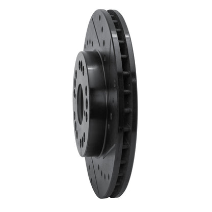 R1 Concepts R1 90-90 Lexus LS400 Front Right Drilled & Slotted Black Brake Rotor