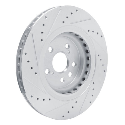 R1 Concepts R1 20-25 Lexus RX350 Front Right Drilled & Slotted Silver Brake Rotor