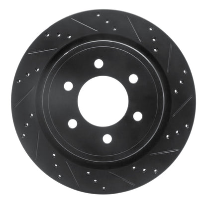 R1 Concepts R1 12-20 Ford F-150 4WD Rear Right Drilled & Slotted Black Brake Rotor