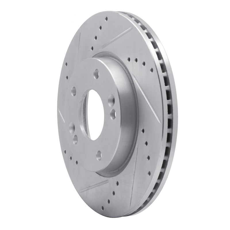 R1 Concepts R1 11-25 Hyundai Veloster Front Left Drilled & Slotted Silver Brake Rotor