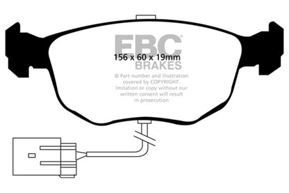 EBC 98-99 Ford Contour 2.5 SVT Ultimax2 Front Brake Pads