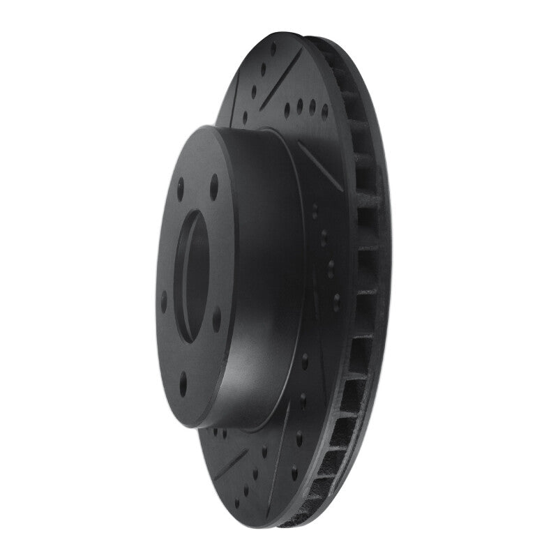 R1 Concepts R1 75-79 Ford LTD Right Rear Drilled & Slotted Black Brake Rotor