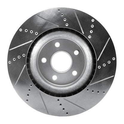 R1 Concepts R1 2012-2025 Dodge Durango Front Left Drilled & Slotted Silver Brake Rotor