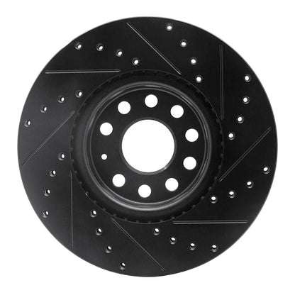 DFC 05-25 Audi TT Front Left Drilled & Slotted Black Brake Rotor
