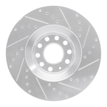 R1 Concepts R1 98-09 Audi A4 Quattro Front Left Drilled & Slotted Silver Brake Rotor