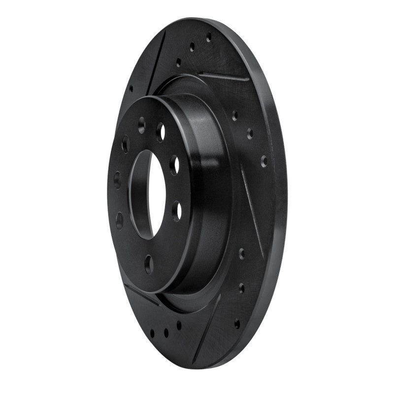 R1 Concepts R1 06-10 Pontiac Solstice Rear Left Drilled & Slotted Black Brake Rotor