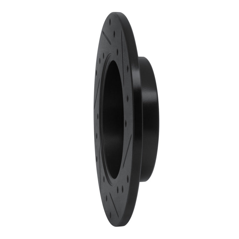 R1 Concepts R1 84-95 Audi 90 Quattro Rear Left Drilled & Slotted Black Brake Rotor