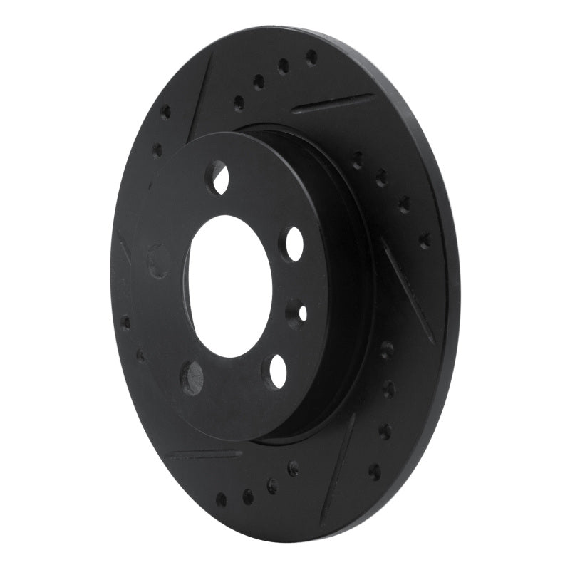 R1 Concepts R1 01-06 Audi TT Quattro Rear Left Drilled & Slotted Black Brake Rotor