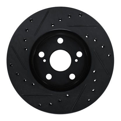 R1 Concepts R1 87-87 Toyota Camry Front Right Drilled & Slotted Black Brake Rotor