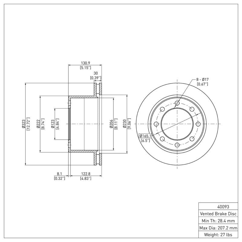 DFC 00-02 Dodge Ram 3500 Rear Brake Rotor