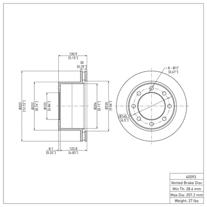 DFC 00-02 Dodge Ram 3500 Rear Brake Rotor