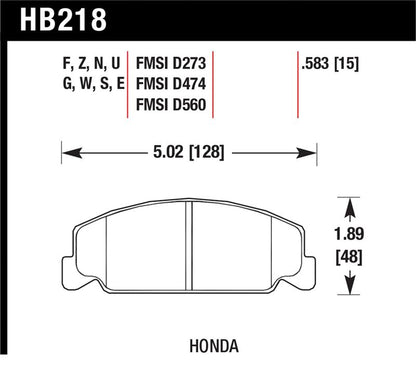 Hawk Performance Hawk 88-89 Civic Si / 92-00 Civic CX / 88-00 DX / 98-00 GX Performance Ceramic Street Front Brake Pa